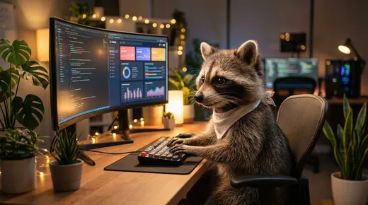 Henry – KI-Agent Waschbär bei der Arbeit