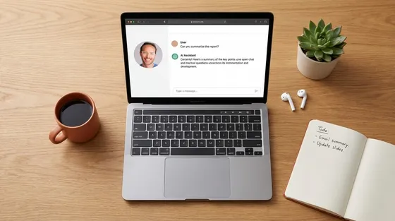 Moderner Workspace mit KI-System