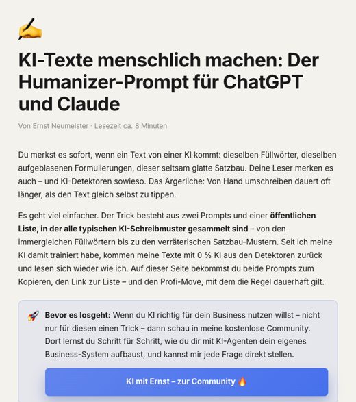 Lead Magnet auf ernstneumeister.de